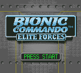 Bionic Commando Elite Forces title screen for GameBoy Color